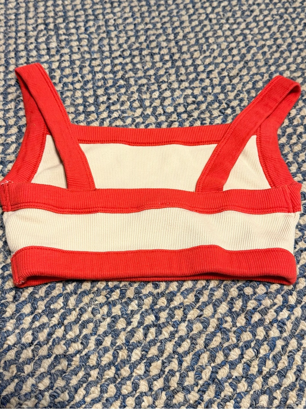 Cotton On Ribbed Crop Tank with Red Trim - Picture 2 of 3